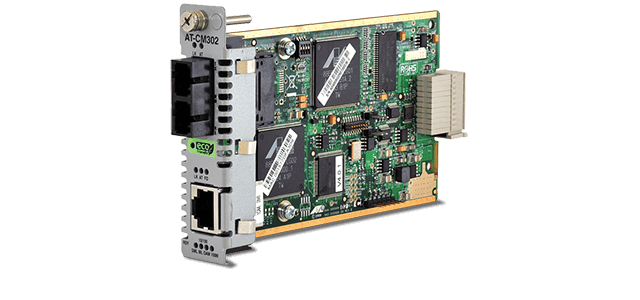 Allied Telesis CM302 10/100TX to 100FX/SC media and rate converter line card for the Converteon™ Series