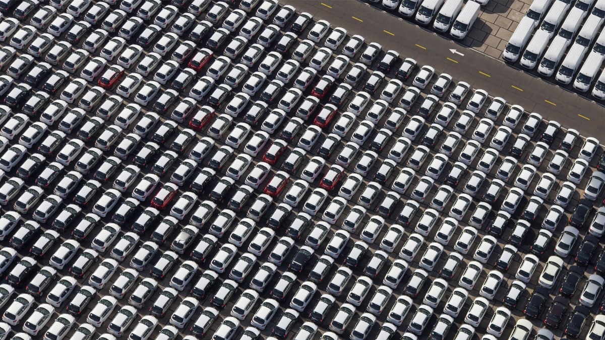 cars parked in a car lot
