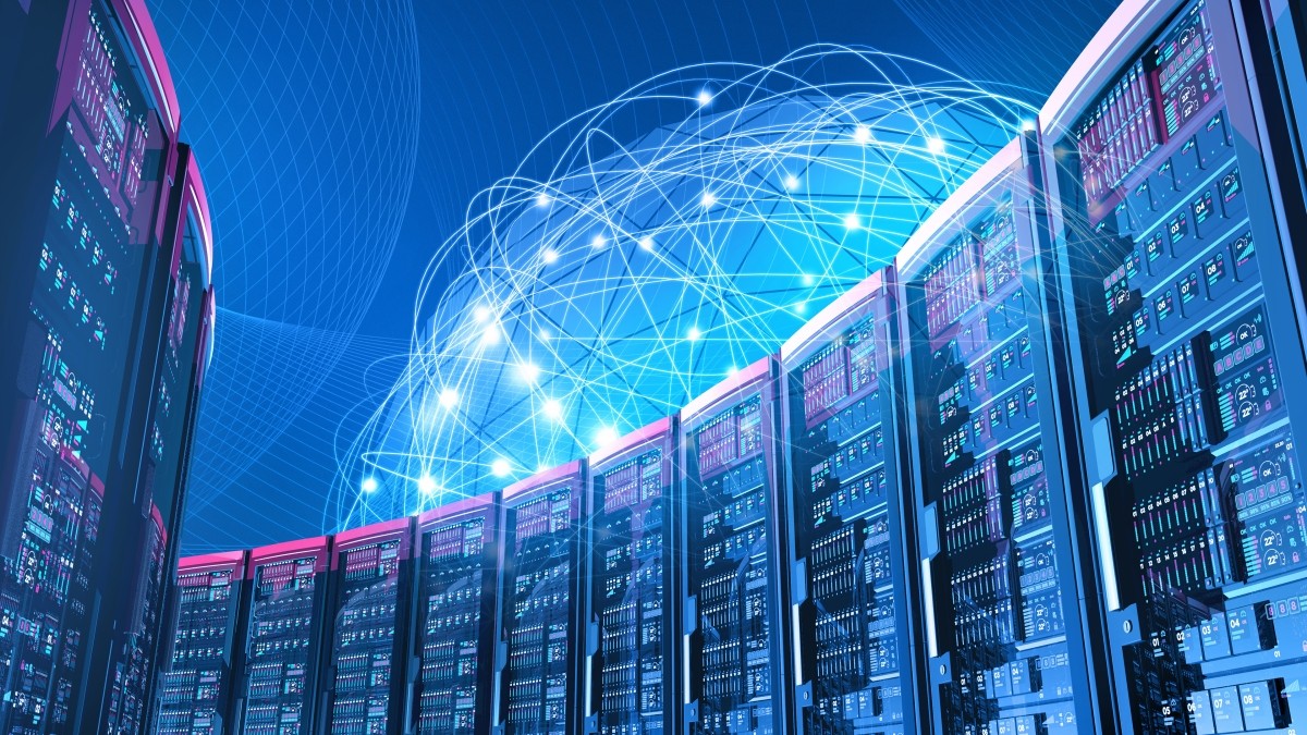 network datacloud behind datacenter servers