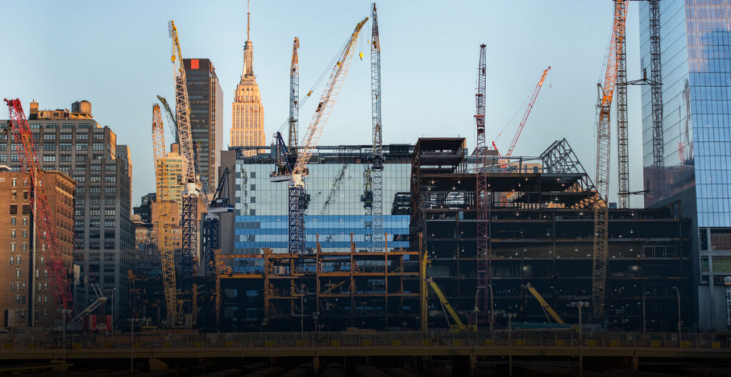 City buiding being constructed